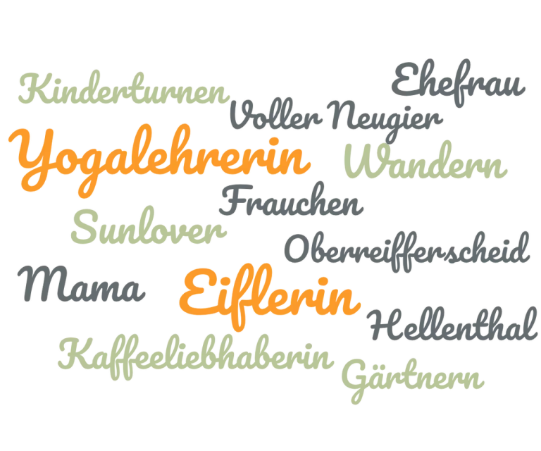 Word Cloud mit Eigenschaften über Desiree Jonas